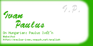 ivan paulus business card